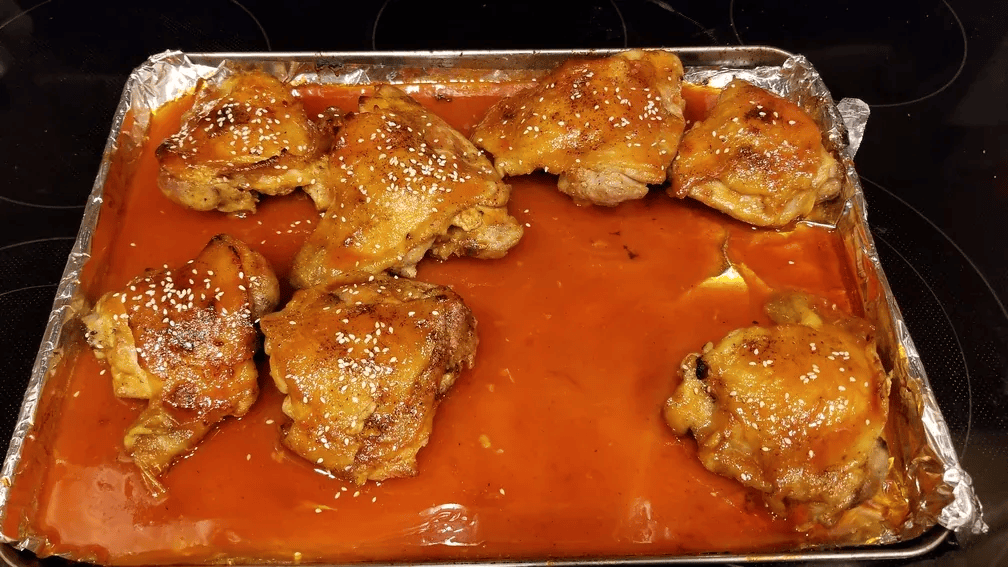 Sweet and Spicy Glazed Chicken Thighs